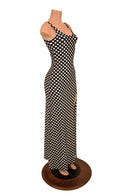 Black & White Slit Gown - Coquetry Clothing