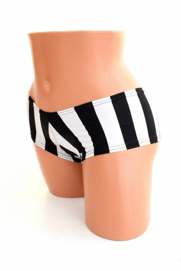 Black & White Stripe Booty Shorts - Coquetry Clothing
