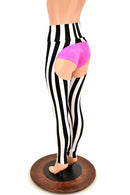 Black & White Stripe Chaps - Coquetry Clothing
