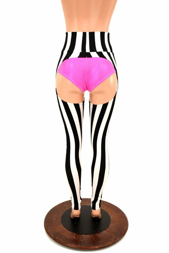 Black & White Stripe Chaps - Coquetry Clothing
