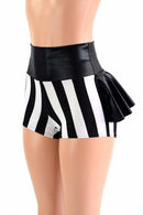 Black & White Stripe Ruffle Rump Shorts - Coquetry Clothing