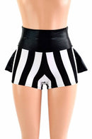 Black & White Stripe Ruffle Rump Shorts - Coquetry Clothing