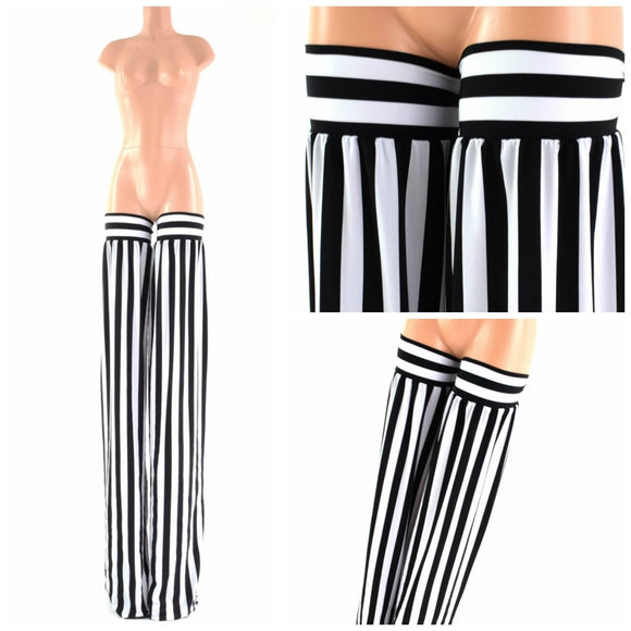 Black & White Stripe Stilt Covers - Coquetry Clothing