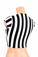 Black & White Striped Crop Top - Coquetry Clothing