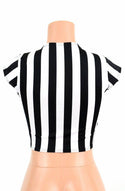 Black & White Striped Crop Top - 3