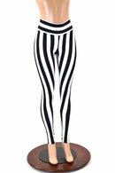 Black & White Striped Leggings - Coquetry Clothing