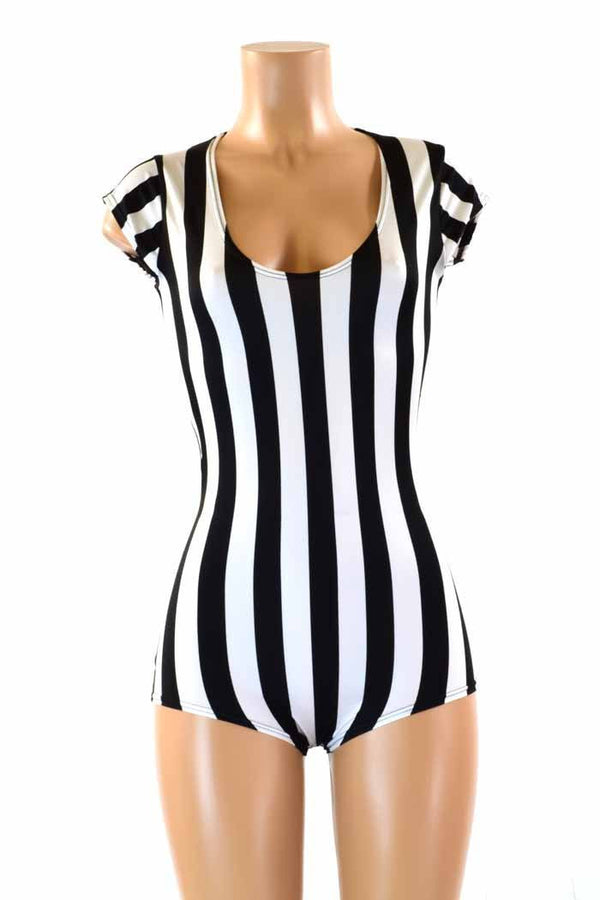 Black & White Striped Romper - 4