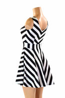 Black & White Striped Skater Dress - Coquetry Clothing