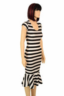 Black & White Wiggle Dress - Coquetry Clothing