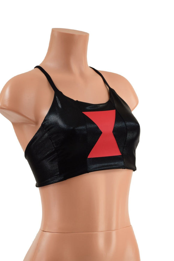 Black Widow Criss Cross Back Halter Top - Coquetry Clothing