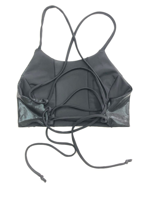 Black Widow Criss Cross Back Halter Top - Coquetry Clothing