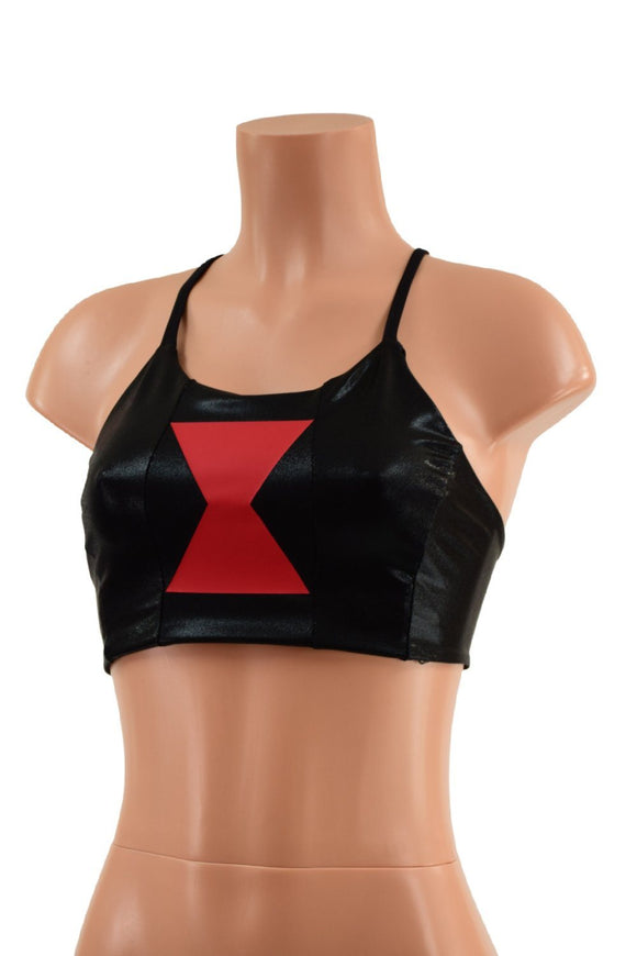 Black Widow Criss Cross Back Halter Top - Coquetry Clothing
