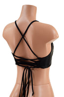 Black Widow Criss Cross Back Halter Top - Coquetry Clothing