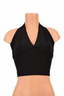 Black Zen Darted Tie Back "Midi" Halter - Coquetry Clothing