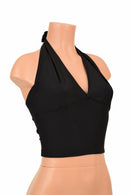 Black Zen Darted Tie Back "Midi" Halter - Coquetry Clothing
