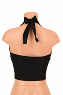 Black Zen Darted Tie Back "Midi" Halter - Coquetry Clothing