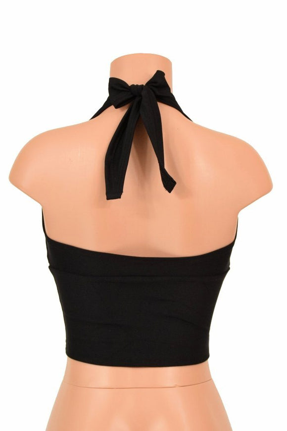 Black Zen Darted Tie Back "Midi" Halter - Coquetry Clothing