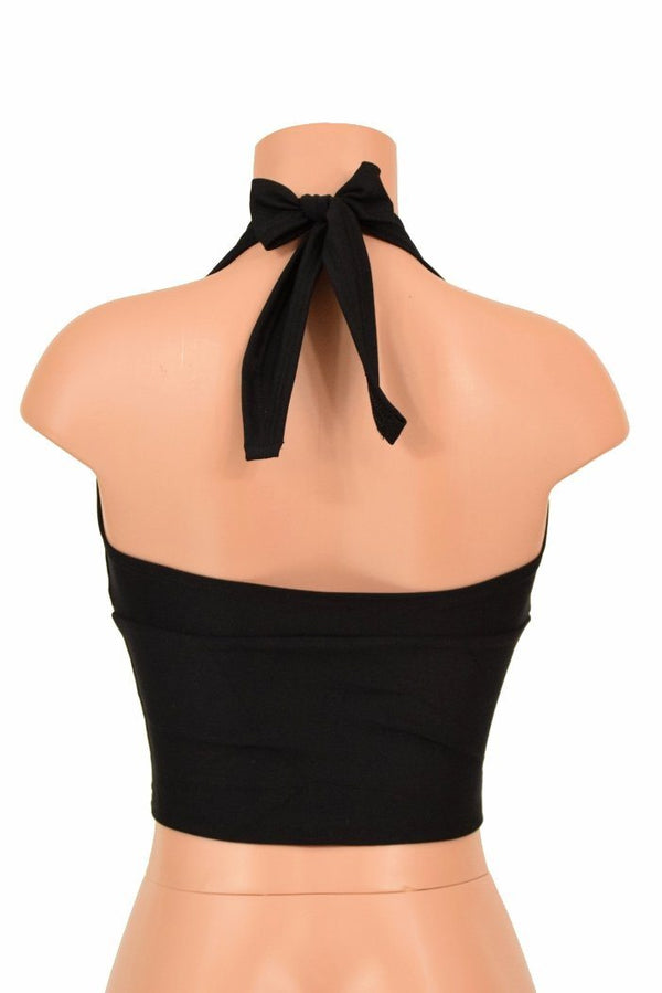 Black Zen Darted Tie Back "Midi" Halter - 4