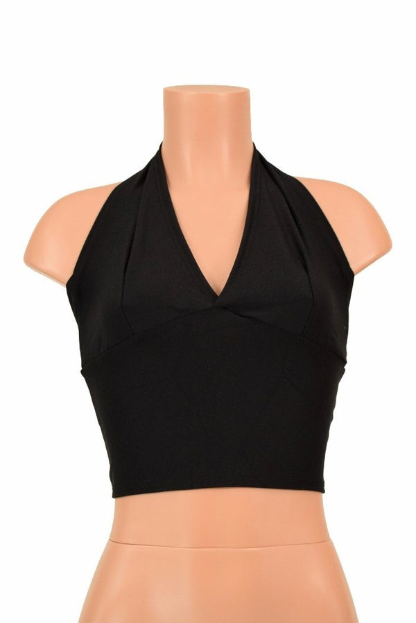 Black Zen Darted Tie Back "Midi" Halter - 2