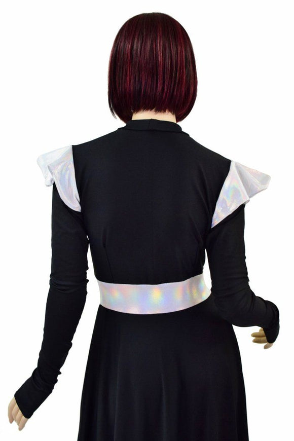 Black Zen & Flashbulb Melissa Gown with Chimera Sleeves - Coquetry Clothing