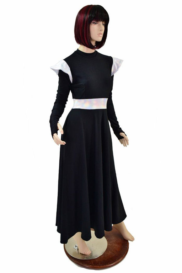 Black Zen & Flashbulb Melissa Gown with Chimera Sleeves - Coquetry Clothing