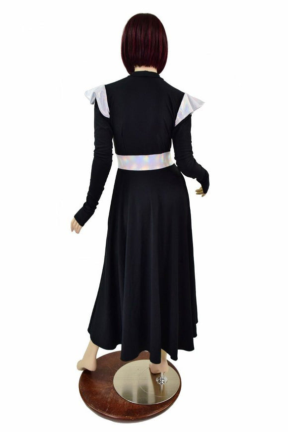 Black Zen & Flashbulb Melissa Gown with Chimera Sleeves - Coquetry Clothing