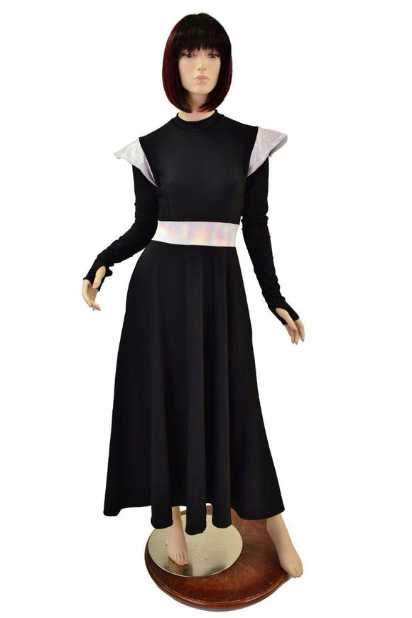 Black Zen & Flashbulb Melissa Gown with Chimera Sleeves - Coquetry Clothing