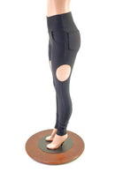 Black Zen Garter Leggings with Front and Back Pockets - Coquetry Clothing