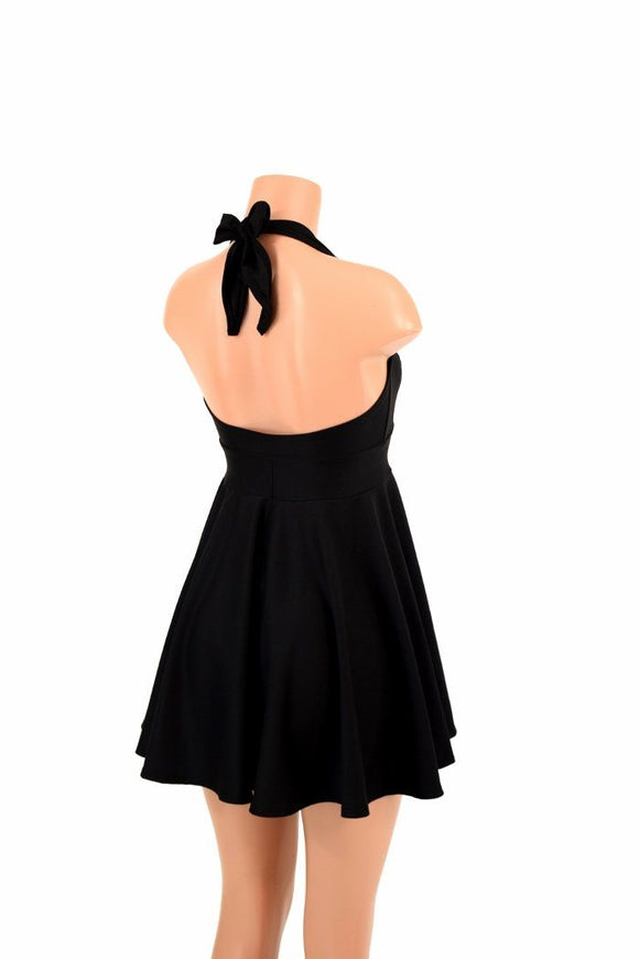 Black Zen Halter Skater Dress - Coquetry Clothing