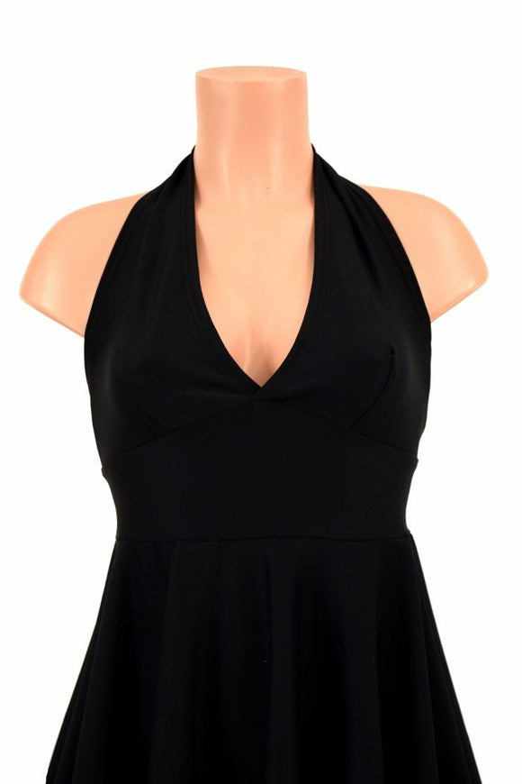 Black Zen Halter Skater Dress - Coquetry Clothing