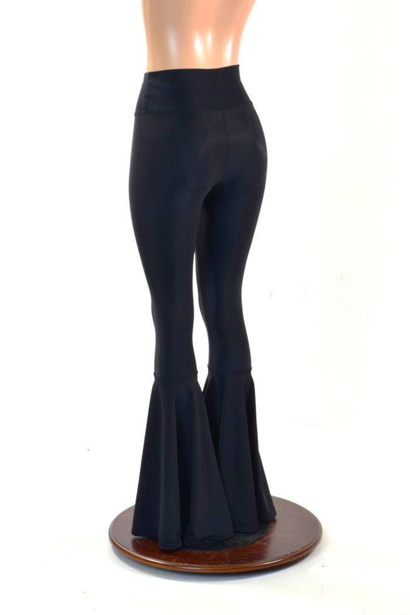 Black Zen High Waist Bell Bottom Flares - Coquetry Clothing