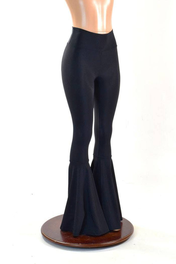 Black Zen High Waist Bell Bottom Flares - Coquetry Clothing