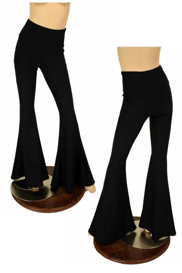 Black Zen High Waist Solar Flares - Coquetry Clothing