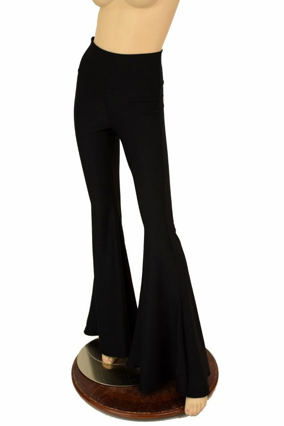 Black Zen High Waist Solar Flares - Coquetry Clothing