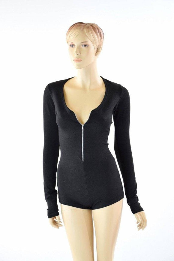 Black Zen Long Sleeve Romper - Coquetry Clothing