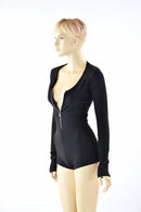 Black Zen Long Sleeve Romper - Coquetry Clothing