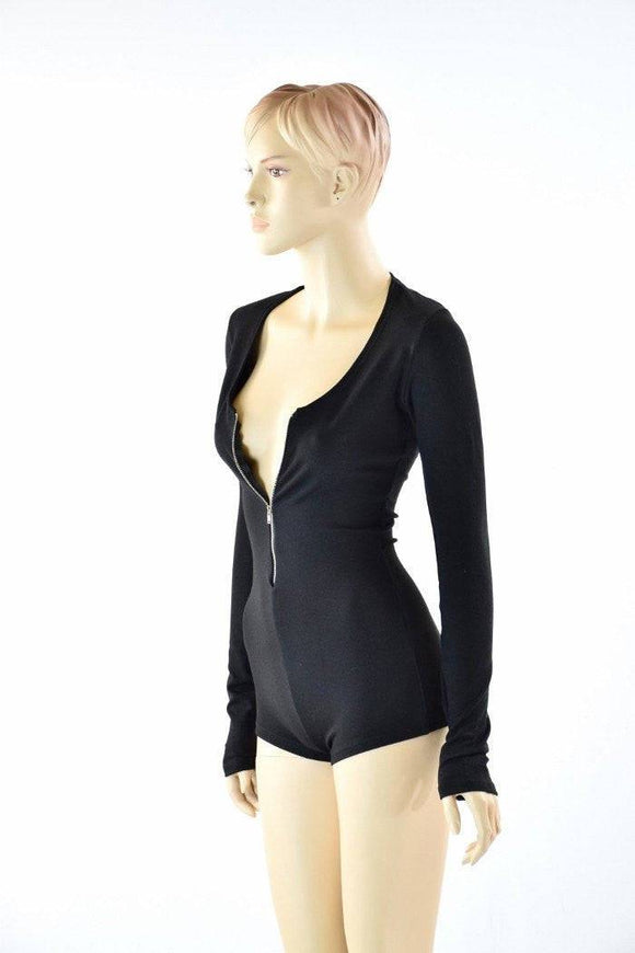Black Zen Long Sleeve Romper - Coquetry Clothing
