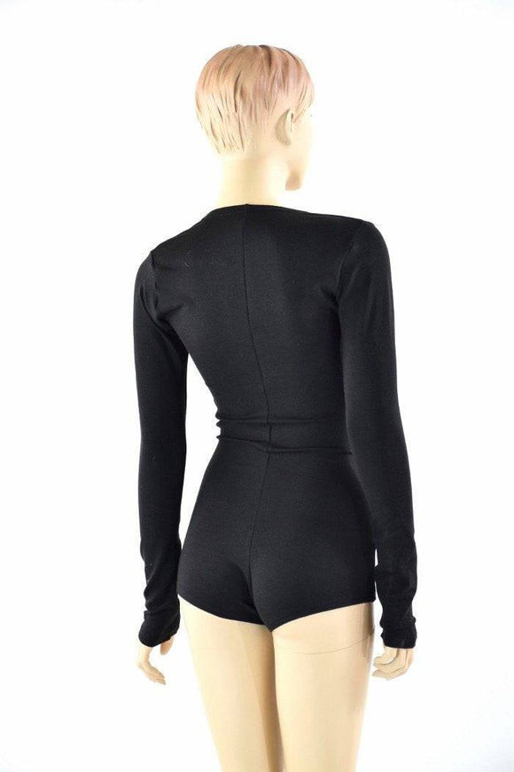 Black Zen Long Sleeve Romper - Coquetry Clothing