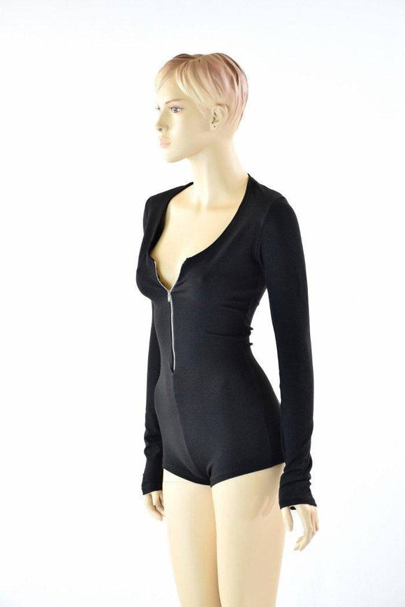 Black Zen Long Sleeve Romper - Coquetry Clothing