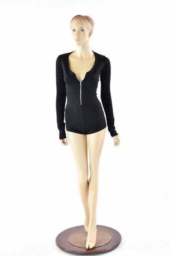 Black Zen Long Sleeve Romper - Coquetry Clothing