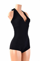 Black Zen Soft Knit "Monroe" Halter Romper - Coquetry Clothing