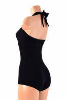 Black Zen Soft Knit "Monroe" Halter Romper - Coquetry Clothing