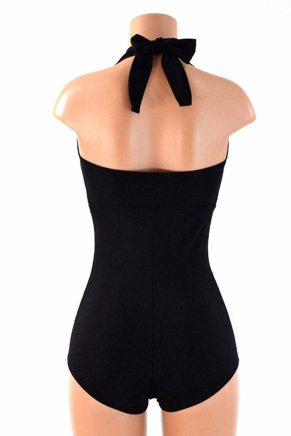 Black Zen Soft Knit "Monroe" Halter Romper - Coquetry Clothing