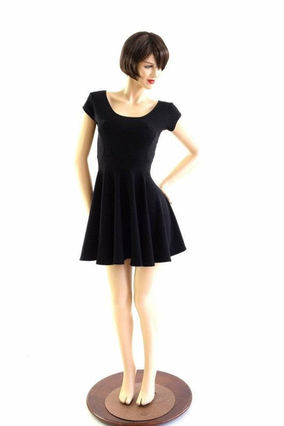Black Zen Soft Knit Skater Dress - Coquetry Clothing