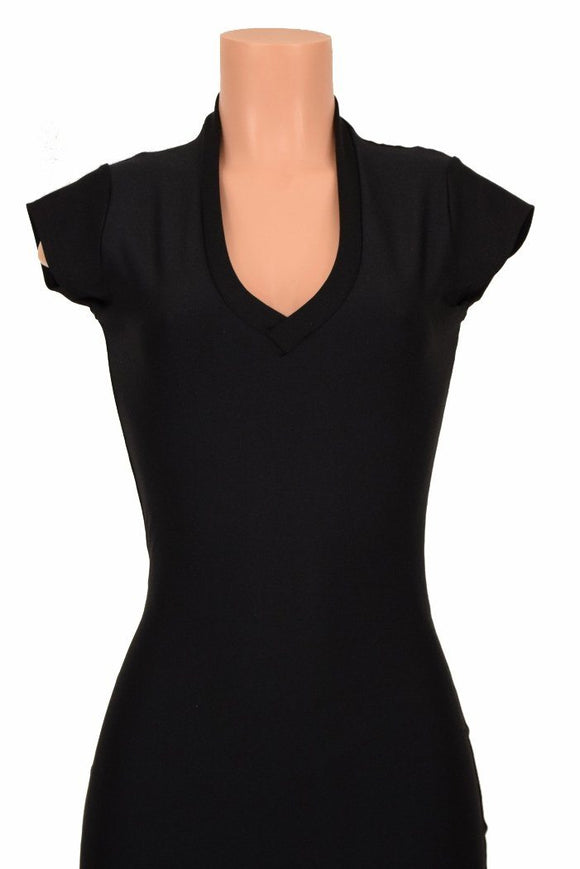 Black Zen V Neck Dress - Coquetry Clothing