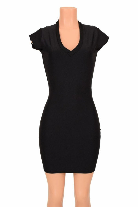 Black Zen V Neck Dress - Coquetry Clothing