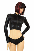 Black Zippered Crop Top - Coquetry Clothing