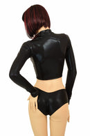 Black Zippered Crop Top - Coquetry Clothing