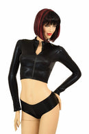 Black Zippered Crop Top - Coquetry Clothing