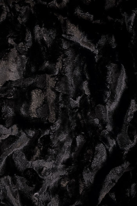 Black Minky Faux Fur Fabric - Coquetry Clothing